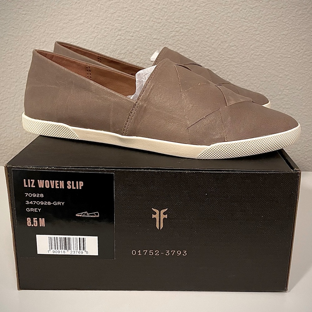 New FRYE Liz Leather Woven Flats - Size 8.5